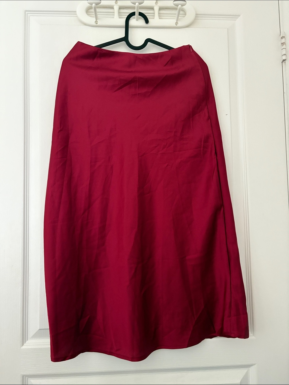 SHEIN Burgundy A-Line Midi Skirt